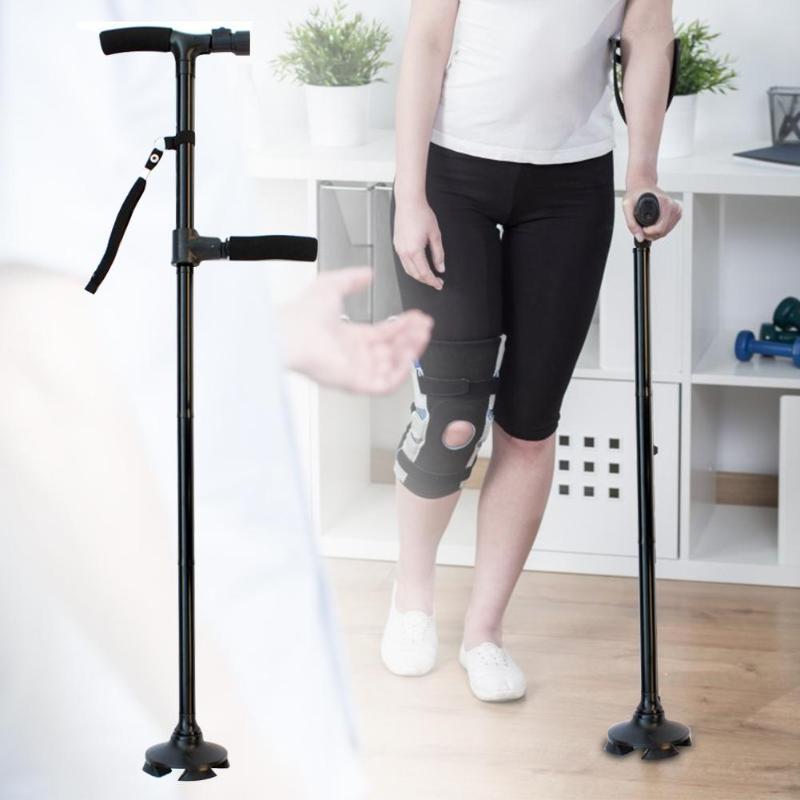Telescopic Hurry Trusty Cane Folding Canes LED Light Aged Walking Sticks Poles for the Elder ski camp telescopic baton outdoor hiking poles crutch