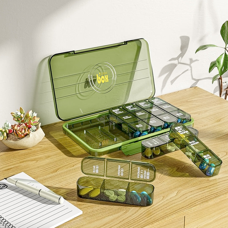 Portable Medicine Box Three Layer Sealed Pill Compartment Storage Box