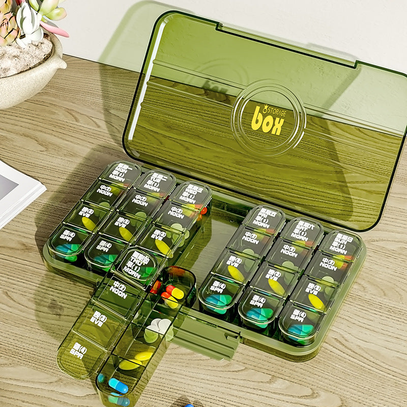 Portable Medicine Box Three Layer Sealed Pill Compartment Storage Box