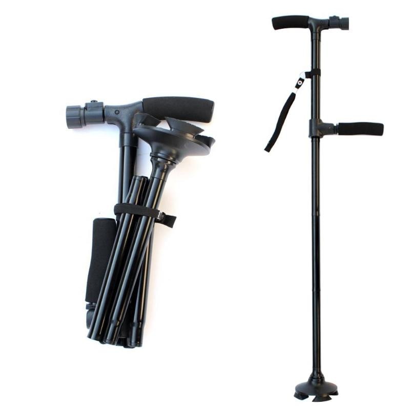 Telescopic Hurry Trusty Cane Folding Canes LED Light Aged Walking Sticks Poles for the Elder ski camp telescopic baton outdoor hiking poles crutch