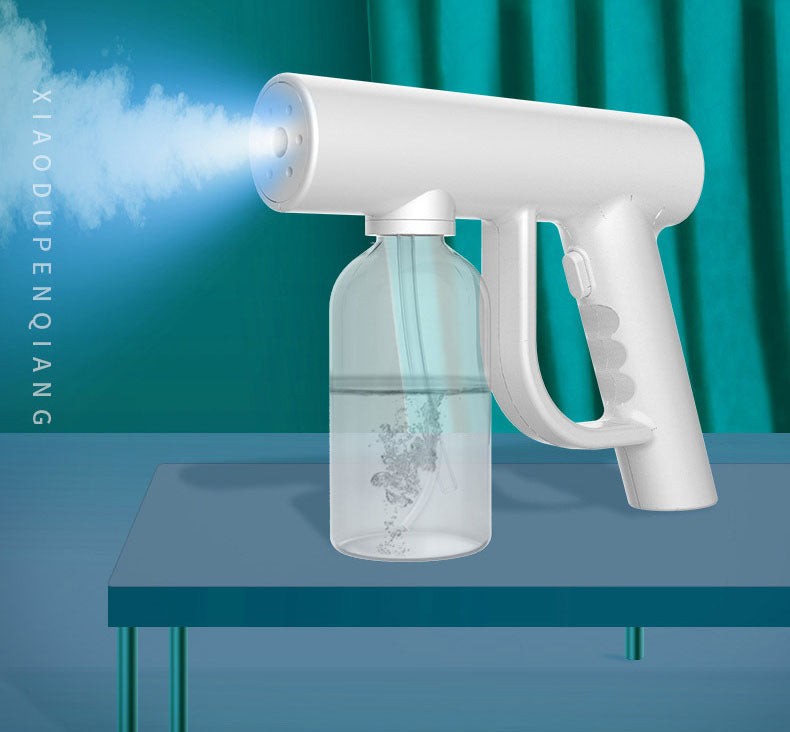 Nano Blue Light Atomizer Lightweight Household Alcohol Sterilization Large-Capacity Rechargeable Disinfection Gun