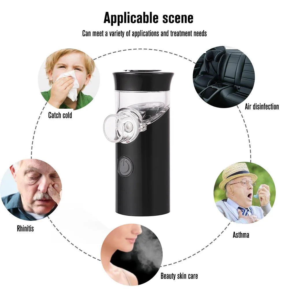 Steaming Tool Handheld Ultrasonic Nebulizer Portable Mute Asthma Inhaler Atomizer USB Rechargeable Mini Cool Mist