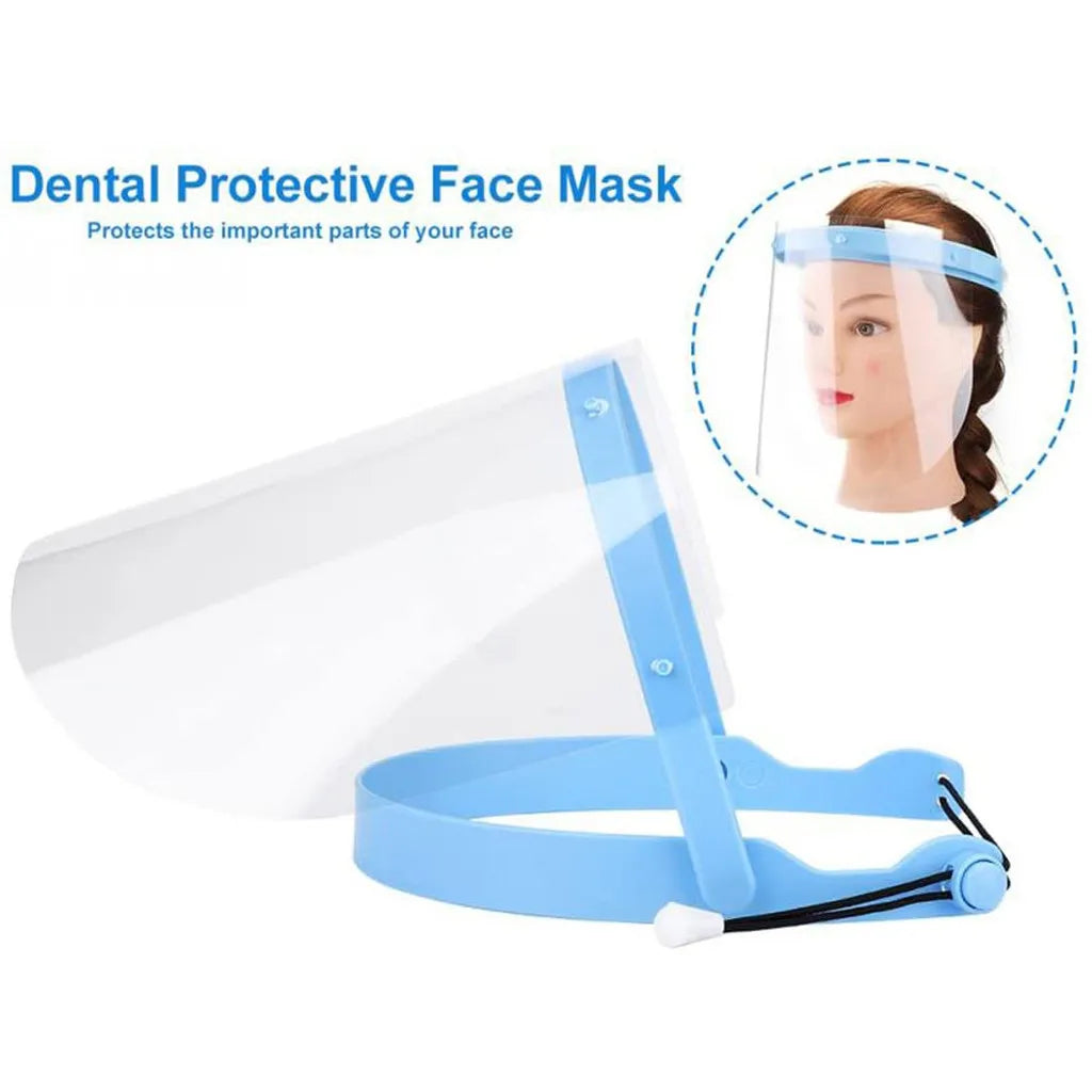 Dental Protective Cover Kit Adjustable Detachable 10 PCS Full Face Shield Visors 1 Frame Anti-Fog Dustproof Dental Equipment