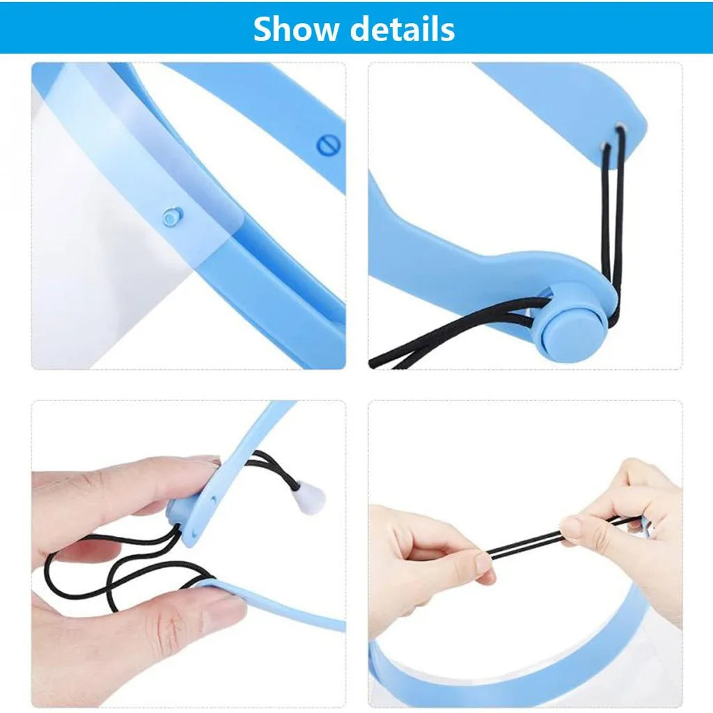 Dental Protective Cover Kit Adjustable Detachable 10 PCS Full Face Shield Visors 1 Frame Anti-Fog Dustproof Dental Equipment