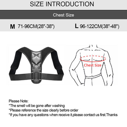 Adjustable Back Posture Corrector Clavicle Spine Back Shoulder Lumbar Brace Support Belt Posture Correction Prevents Slouching