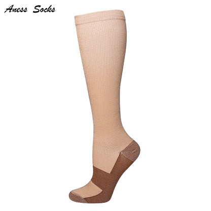 Copper Fiber Long Tube Compression Socks Nylon Compression Outdoor Sports Socks Compres Socks